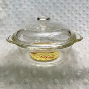 Vintage Fire-King (H-405) Ovenware 1pt. Casserole Dish, Knob Cover (1960s)-NEW